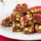 Chocolate Fudge with Glace Cherries, Pistachios and Coconut