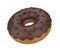 Chocolate Glazed Donut Isolated