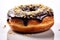 Chocolate Glazed Doughnut with Nuts. Generative AI