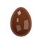 Chocolate Glossy Easter Egg isolated on white background. Realistic eggshell. 3d decorative object for easter decoration. 3d