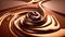 Chocolate with gold liquid swirls or spin pouring.for demonstration food background.ai generated images