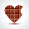 Chocolate heart love concept, vector illustration