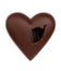 Chocolate heart pierced with a hole