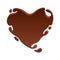 Chocolate heart splash. Sweet background.