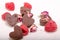 Chocolate hearts, roses and rasberries