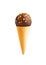 Chocolate ice cream cone 3d illustration