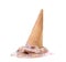 Chocolate ice cream cone fallen