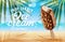 Chocolate ice cream eskimo and summer palm beach