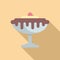 Chocolate ice cream icon flat vector. Food treat shake