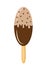 Chocolate ice-cream lolly, flat cartoon style. Isolated white background. Vector illustration, clip art