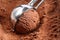 Chocolate ice cream scoop