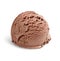 Chocolate ice cream scoop on white, clipping path