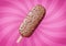 Chocolate Ice cream on a stick on a bright pink background. Tasty summer sweets