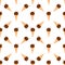Chocolate ice creams waffle cones seamless pattern. National Chocolate Ice Cream Day  background. Easy to edit template for
