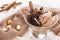 Chocolate Icecream Dessert Bowl with Cookie Snack