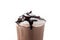 Chocolate iced milkshake isolated