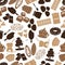 Chocolate icons seamless color pattern