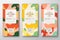 Chocolate Labels Set. Abstract Vector Packaging Design Layouts Collection. Modern Typography, Hand Drawn Tangerine