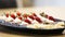 chocolate lamingtons with strawberries and cream cakes