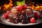 Chocolate lava cake tasty dessert background