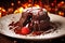 Chocolate lava cake tasty dessert background