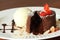 Chocolate lava with vanilla ice cream