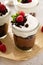 Chocolate layered dessert in a jar