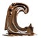 Chocolate letter C isolated on white background. Generative AI illustration