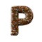 Chocolate letter P Isolated on white background