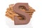 Chocolate letter and speculaas, Dutch sweets at 5 december