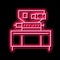 chocolate manufacturing equipment neon glow icon illustration