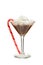 Chocolate martini with candy cane
