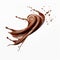 chocolate melted splash, isolated on a white background, embodies the essence of culinary indulgence.