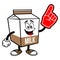 Chocolate Milk Carton Mascot with a Foam Hand