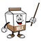 Chocolate Milk Carton Mascot with a Pointer Stick