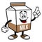 Chocolate Milk Carton Mascot Pointing