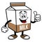 Chocolate Milk Carton Mascot with Thumbs Up