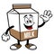 Chocolate Milk Carton Mascot Waving