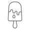 Chocolate milk ice cream on stick thin line icon, icecream concept, sundae ice cream vector sign on white background