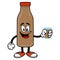 Chocolate Milk Mascot with a glass of Milk