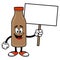 Chocolate Milk Mascot holding a Sign