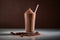 Chocolate milkshake cocktail, minimalistic food, dessert background. Generative AI.