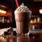 Chocolate Milkshake, rich sweet dairy ice cream and milk drink beverage