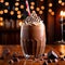 Chocolate Milkshake, rich sweet dairy ice cream and milk drink beverage