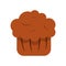 Chocolate muffin icon, flat style