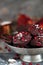 Chocolate muffins with pomegranate fruits