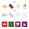 Chocolate, noodles, nuggets, sauce.Fast food set collection icons in cartoon,outline,flat style vector symbol stock