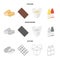 Chocolate, noodles, nuggets, sauce.Fast food set collection icons in cartoon,outline,monochrome style vector symbol