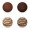 Chocolate nuts ball dark and white illustration set one