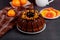 Chocolate orange pound cake with chocolate glaze